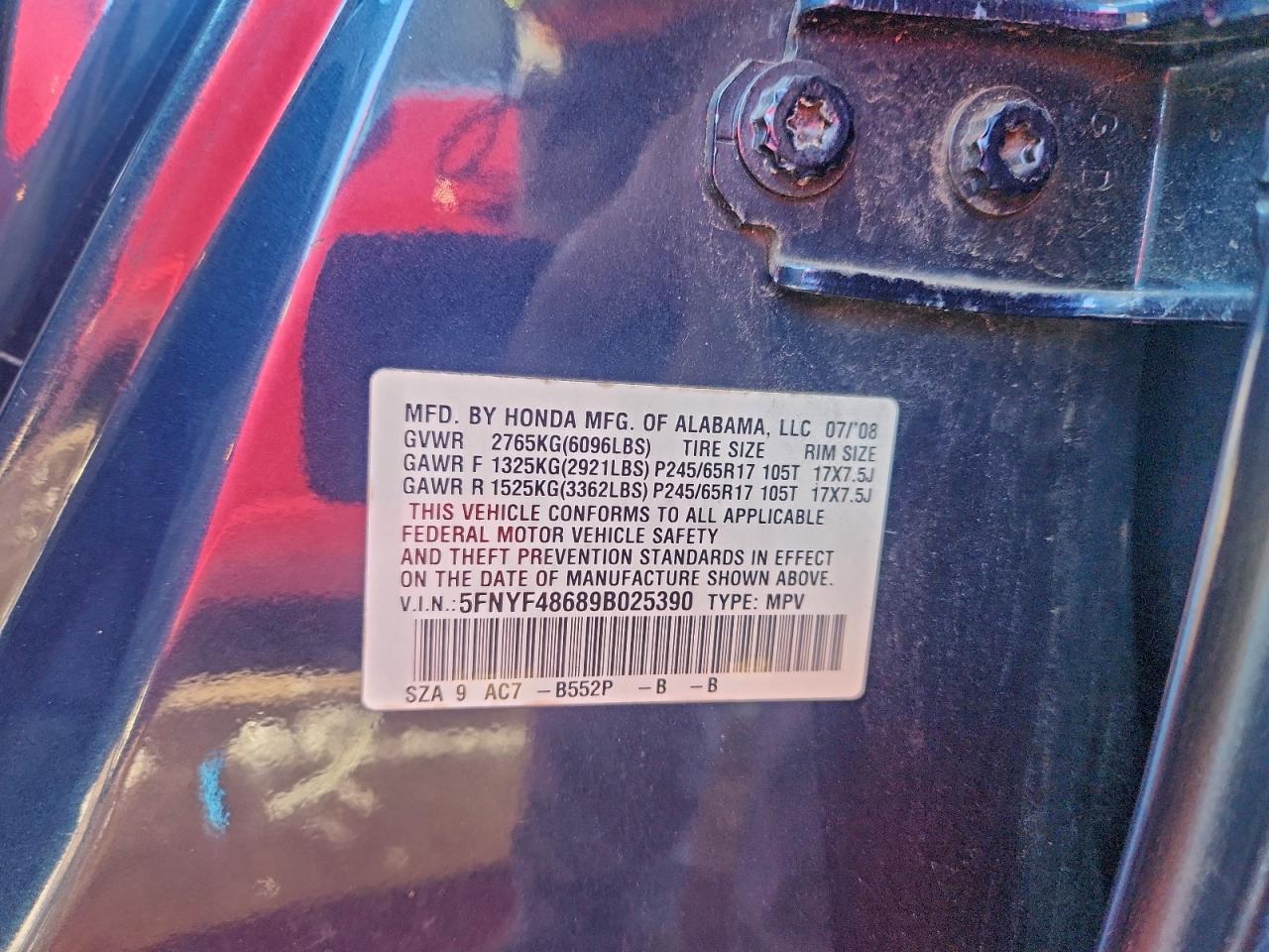 Honda Pilot Exl Image 2